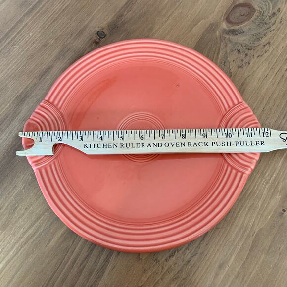 Fiesta Fiestaware Retired Persimmon Handled Cake Plate Hostess Plate 1995-2008 - Picture 3 of 7